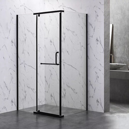 Душевое ограждение Veconi Rovigo 100x80 см RV19B-10080-01-C6, чёрный/прозрачное фото 