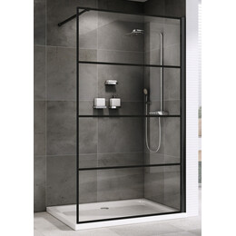 Душевая перегородка Abber Immer Offen 120 см AG65120B, черный/прозрачное фото 