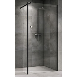Душевая перегородка Abber Immer Offen 120 см AG66120B, черный/прозрачное фото 