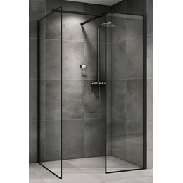 Душевое ограждение Abber Immer Offen 120х90 см AG67129B, черный/прозрачное фото 