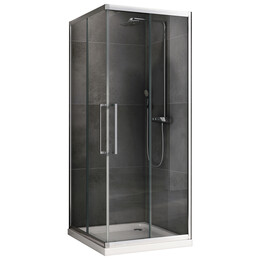 Душевое ограждение Abber Schwarzer Diamant 80х80 см AG02080H, хром/прозрачное фото 