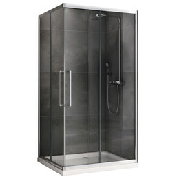 Душевое ограждение Abber Schwarzer Diamant 120х90 см AG02129H, хром/прозрачное фото 