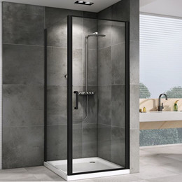 Душевое ограждение Abber Sonnenstrand 100х90 см AG04100B-S90B, черный/прозрачное фото 