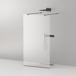Душевая перегородка Cezares 120 см LIBERTA-L-2-120-120-C-NERO (подрезаемые кронштейны, стекло 8 мм) черный/прозрачное фото 