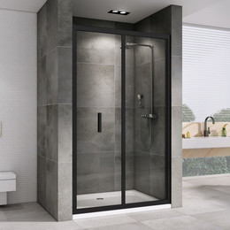 Душевая дверь Abber Sonnenstrand 90 см AG07090B, черный/прозрачное фото 