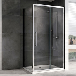 Душевое ограждение Abber Schwarzer Diamant 150х80 см AG30150H-S80, хром/прозрачное фото 