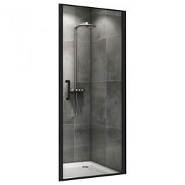 Душевая дверь Abber Sonnenstrand 90 см AG04090B, черный/прозрачное фото 