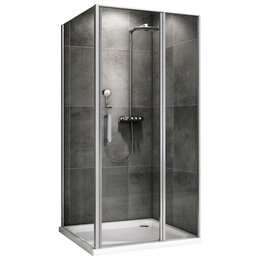 Душевое ограждение Abber Sonnenstrand 100х90 см AG04100S-S90, хром/прозрачное фото 