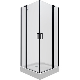 Душевое ограждение Triton Тау 90x90 см, чёрный/прозрачное фото 