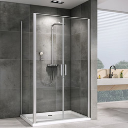 Душевое ограждение Abber Sonnenstrand 100х90 см AG04100C-S90, хром/прозрачное фото 