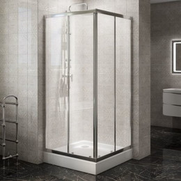 Душевое ограждение BelBagno 90x90 см DUE-A-2-90-C-Cr, хром/прозрачное фото 