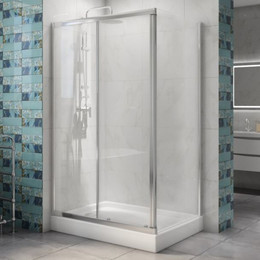 Душевое ограждение BelBagno 120x90 см DUE-AH-1-120/90-C-CR, хром/прозрачное фото 