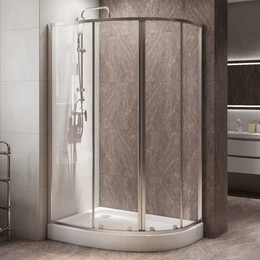 Душевое ограждение BelBagno 100x80 см DUE-RH-2-100/80-C-Cr, хром/прозрачное фото 