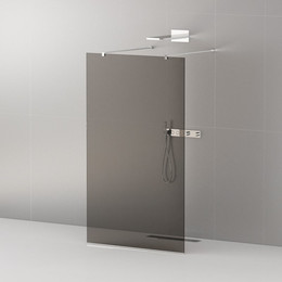 Душевая перегородка Cezares Liberta L-2 120 см (подрезаемые кронштейны, стекло 8 мм), хром/тонированное фото 