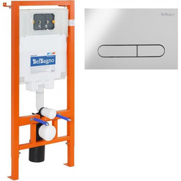 Инсталляция для унитаза BelBagno BB002-80/BB005-PR-CHROME (кнопка Prospero, цвет хром глянцевый) фото 