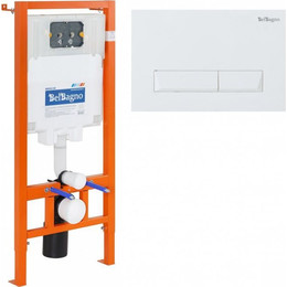 Инсталляция для унитаза BelBagno BB002-80/BB009-MR-BIANCO (кнопка Marmi, цвет белый) фото 