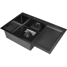 Кухонная мойка Gerhans K37851B-L 1 мм, PVD графит L, Цвет производителя: графит фото 