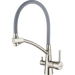 Смеситель для кухни Ledeme L4855A-9, сатин/серый фото 