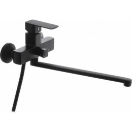 Смеситель для ванны Mixxus Premium Kubus MP0183 с душевым гарнитуром, черный фото 