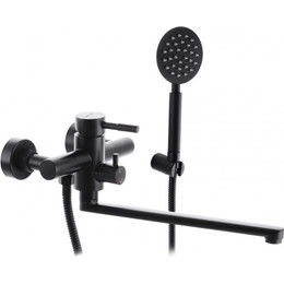 Смеситель для ванны Mixxus Sus CR0407 с душевым гарнитуром, черный фото 
