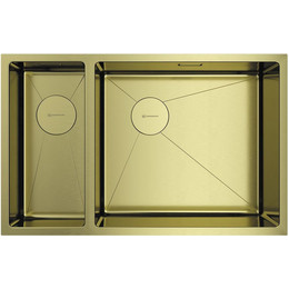 Мойка кухонная Omoikiri Taki 69-2-U/IF SIDE LG-R (4993184) 1,2 мм, светлое золото, Цвет производителя: светлое золото фото 