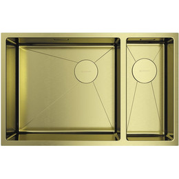Мойка кухонная Omoikiri Taki 69-2-U/IF SIDE LG-L (4997051) 1,2 мм, светлое золото, Цвет производителя: светлое золото фото 