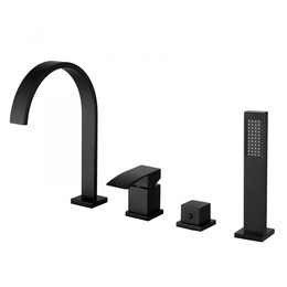 Смеситель для ванны Abber Wasserfall AF8613B, черный матовый, Цвет производителя: чёрный матовый фото 