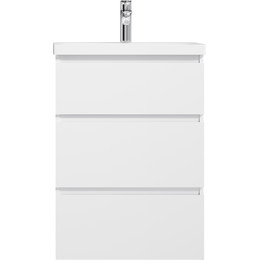 Тумба напольная с раковиной Am.Pm Gem S 60 см M91FSX0602WG, белый глянцевый, Цвет фасада: белый фото 