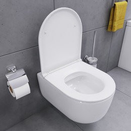 Унитаз подвесной безободковый Damixa Sirius DX86C1700SC с тонкой крышкой микролифт фото 