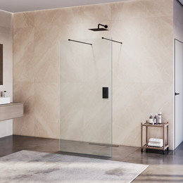 Душевая перегородка RGW WA-016 140x195 см 35101614-11 (стекло 8 мм) с кронштейнами, хром/прозрачное фото 