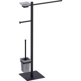 Стойка с держателем и ёршиком Timo Selene 14085/03, цвет чёрный фото 