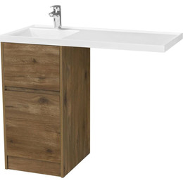 Тумба напольная с раковиной-столешницей Акватон Лондри 105 см 1A2670K1LHDR0 (раковина слева) дуб рустикальный фото 