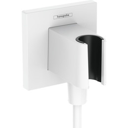 Шланговое подсоединение с держателем Hansgrohe FixFit Porter E 26889700, белый матовый фото 