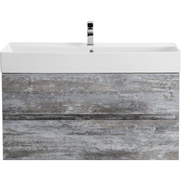 Тумба подвесная с раковиной Cezares MOLVENO 46-100-2C-SO-LG 100 см (раковина CZR-MIL-100-LVB), Legno Grigio фото 
