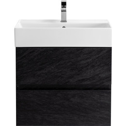 Тумба подвесная с раковиной Cezares MOLVENO 46-60-2C-SO-NR 60 см, Nero фото 