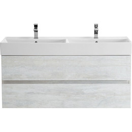 Тумба подвесная с раковиной Cezares MOLVENO 46-120-2C-SO-2-LB 120 см (раковина CZR-MIL-120-2-LVB), Legno Bianco фото 