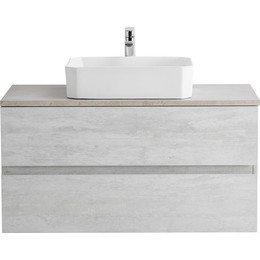 Тумба подвесная со столешницей Cezares MOLVENO 46-80-2C-SO-LB 80 см, Legno Bianco/Marmo Crema Opaco фото 