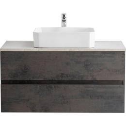 Тумба подвесная со столешницей Cezares MOLVENO 46-80-2C-SO-OSS 80 см, Ossido/Marmo Crema Opaco фото 