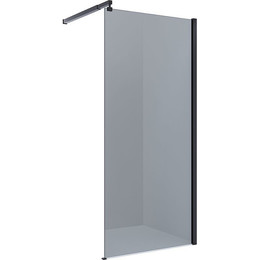 Душевая перегородка Alex Baitler 100x200 см AB29100B4 (стекло 8 мм) с кронштейном в комплекте, чёрный/тонированное фото 