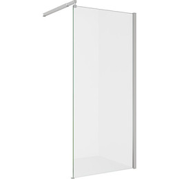 Душевая перегородка Alex Baitler 100x200 см AB29100S1 (стекло 8 мм) с кронштейном в комплекте, хром/розрачное фото 