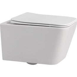 Унитаз подвесной безободковый Abber Rechteck AC1201 с крышкой микролифт фото 