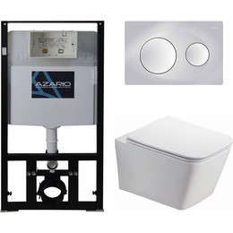 Инсталляция с подвесным безободковым унитазом Azario Nova AZ-8010-1000+AZ-8200-0011+AZ-2216 SP фото 