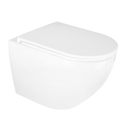 Унитаз подвесной безободковый Azario Navio AZ-0074 с крышкой микролифт фото 