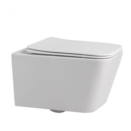 Унитаз подвесной безободковый Abber Rechteck AC1201 с крышкой микролифт фото 