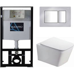 Инсталляция с подвесным безободковым унитазом Azario Nova AZ-8010-1000+AZ-8200-0031+AZ-2216 SP фото 