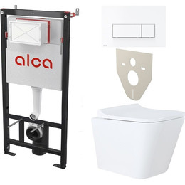 Инсталляция Alcaplast AM101/1120-4:1 RU с подвесным безободковым унитазом Azario Teramo AZ-0052 фото 