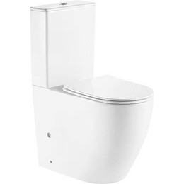 Унитаз-компакт CeramaLux Rimless 1289A с крышкой микролифт, (арматура Geberit) фото 