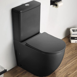 Унитаз-компакт CeramaLux Rimless 2166XMDH с крышкой микролифт, серый матовый, Цвет производителя: серый фото 