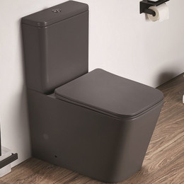 Унитаз-компакт CeramaLux Rimless 2170AXMDH с крышкой микролифт, серый матовый, Цвет производителя: серый фото 