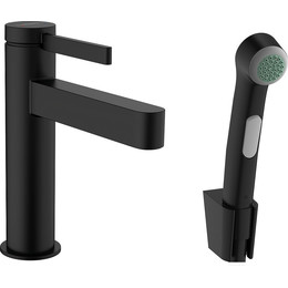 Смеситель для раковины с лейкой для биде Hansgrohe Finoris 76210670, черный матовый фото 